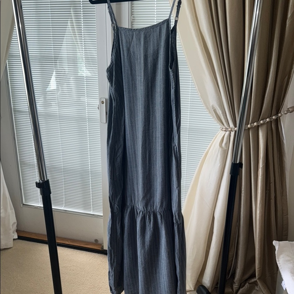 Elegant Gray Striped Dress